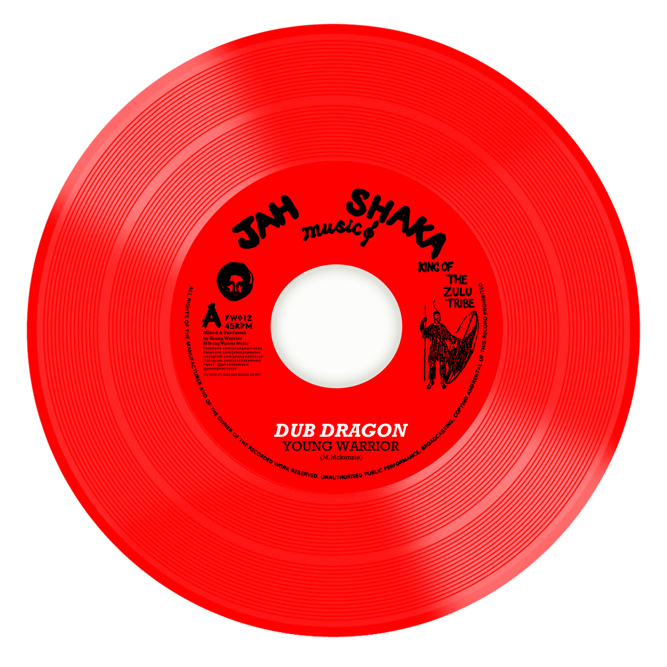 7″: Dub Dragon – Young Warrior – Red Vinyl – (Jah Shaka Music – YW012)